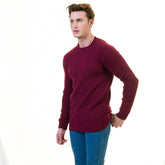 Solid Maroon European Wool Luxury Zippered With Sweater Jacket Warm Winter Tailor Fit
